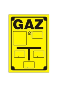 Tabliczka informacyjna plast. żółta GAZ-kostka